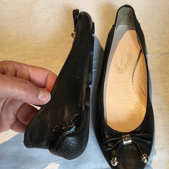Black leather flats - Picture 4 of 4
